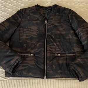 Black and Brown Camouflage Bomber Jacket by Generation Love size S